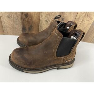 Ariat Riveter Work Boots Womens 7 Brown Leather Chelsea Waterproof Composite Toe